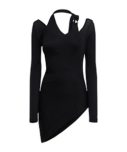 Ribbed Cotton Twisted Double-Layer Top