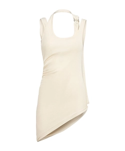 Ribbed Cotton Twisted Double-Layer Top