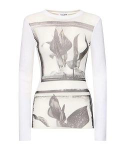 Round-Collar And Long-Sleeved Top
