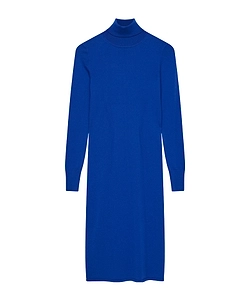 Roll-Neck Knitted Midi Dress