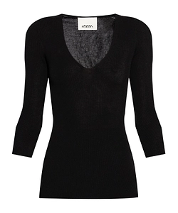 Ribbed V-Neck Top