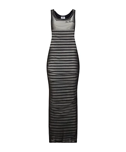 Striped Printed Mesh Dress
