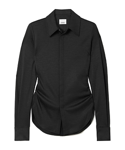 Romea Ruched Wool-Jersey Shirt