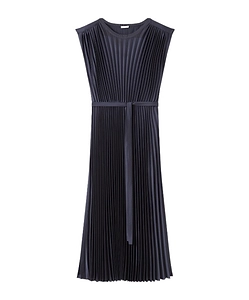 Volta Plissé Midi Dress