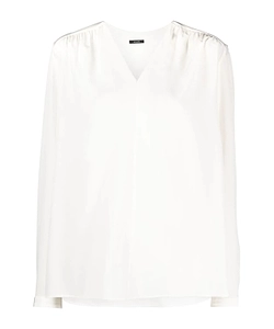 V-Neck Silk Blouse