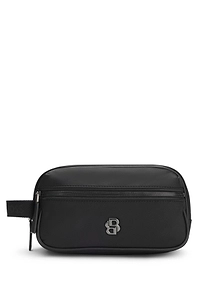 Boss Hugo Boss Logo Plaque Zip-Up Twill Washbag