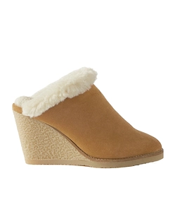 Shearling Wedge Mules