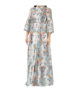 Long Blue Dress With Pattern
