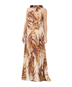 Long Dress With Stylised Leaf Print