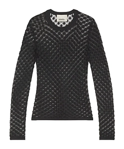Isabel Marant Zavia Semi-Sheer Crewneck Knitted Top