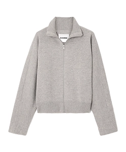 High-Neck Zip-Front Cardigan
