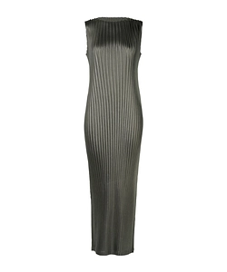 Issey Miyake Pleated Structure Glossy Sleeveless Dress