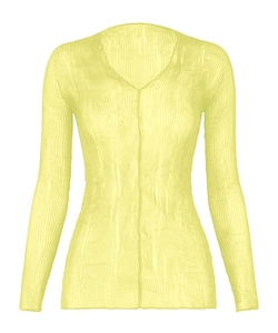 Issey Miyake Pleated V-Neck Top