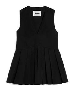 Jil Sander Gabardine Pleated Top