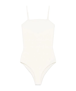 Jil Sander Logo-Embroidered Square Neck Swimsuit