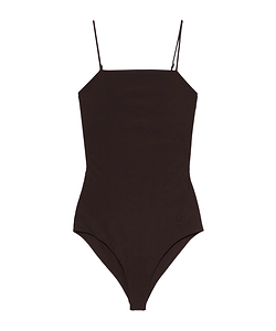 Jil Sander Logo-Embroidered Square Neck Swimsuit