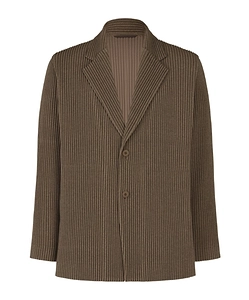 Plissé Notched-Lapel Jacket