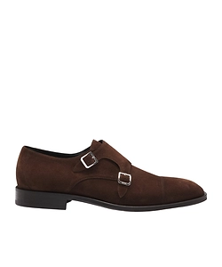 Suede Double-Breasted Monk Shoes