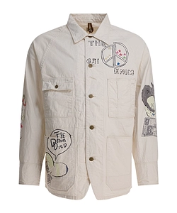 Graphic-Print Cotton Shirt Jacket