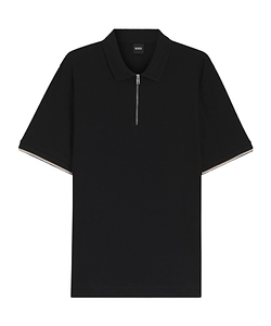 Zipped Ribbed Polo Shirt