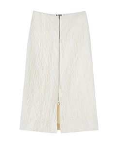 Jil Sander Textured-Finish High Waist Zip-Up Midi Skirt
