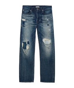 Jw Anderson Distressed Mid-Waisted Straight-Leg Jeans