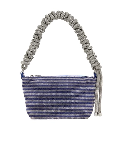 Kara Embellished Mesh Phone Cord Zipped Shoulder Bag