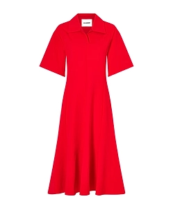 Patchwork Crepe Midi Dress