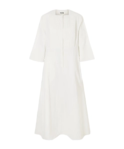 Pleated Linen Maxi Dress