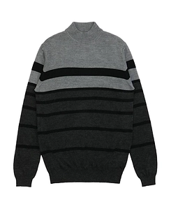 High-Necked Striped Pullover