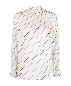 Karl Lagerfeld All-Over Logo-Printed Blouse