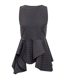 Jw Anderson Pinstriped Peplum Top