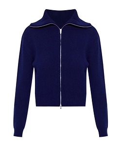 Jil Sander Zip-Up Wide-Collar Cardigan