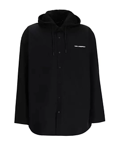 Logo-Lettering Hooded Jacket