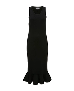 Jw Anderson Ruffled-Trim Crewneck Sleeveless Midi Dress