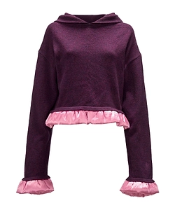Jw Anderson Satin Detailed Cropped Hoodie