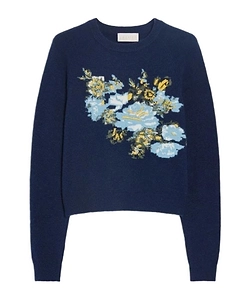 Floral-Embroidered Sweater