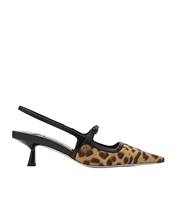 Didi 45 Slingback In Leopard Print Pony Skin