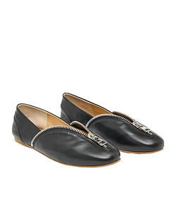 Zip-Detail Ballet Flats