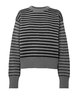 Striped-Jacquard Wool Sweater