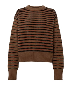 Striped-Jacquard Wool Sweater