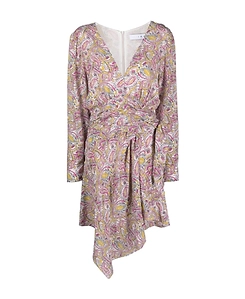 Graphic-Print Wrap Minidress