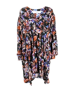 Multicolor V-Necked Floral Dress