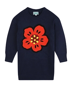 Kenzo Kids Flower Jacquard Knitted Dress