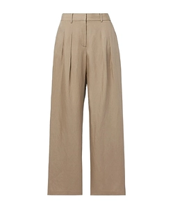 Adams Pleated Lyocell And Linen-Blend Wide-Leg Pants