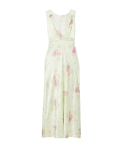 Suniva Ruffled Floral-Print Silk-Charmeuse Maxi Dress