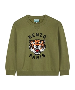 Kenzo Kids Long Sleeve Tiger-Embroidered Sweatshirt