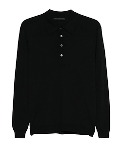 Long-Sleeve Button Polo Shirt
