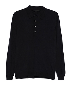 Low Brand Long-Sleeved Knitted Polo Shirt