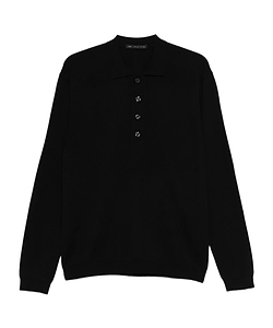 Low Brand Long-Sleeved Knitted Polo Shirt
